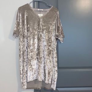 Peach love velvet dress